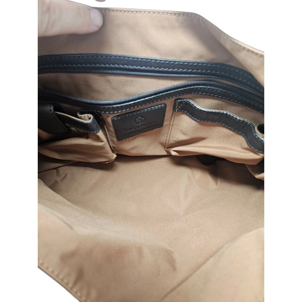 Vintage Y2K Cole Haan Brown Leather Patchwork Bag Boho Large Buckle Whimsygoth - Picture 6 of 6